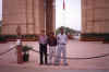 Ashley, Yogesh and Manju in front of India Gate 